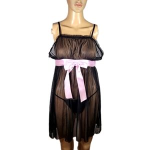 Lingerie sexy Babydoll  women size M Color Black
